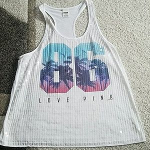 PINK tank top with sequins